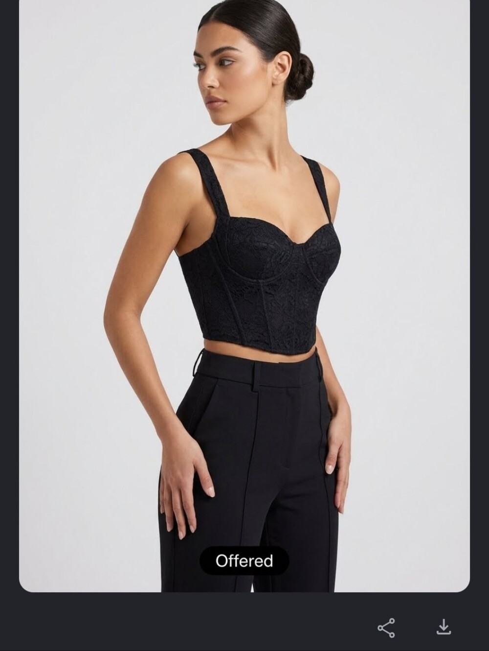 Black Ribbed Crop Top